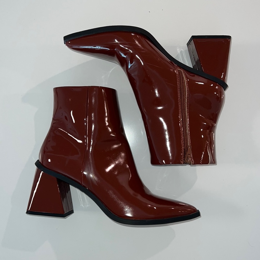 NWOT BP Patent Leather Block Heel Boots